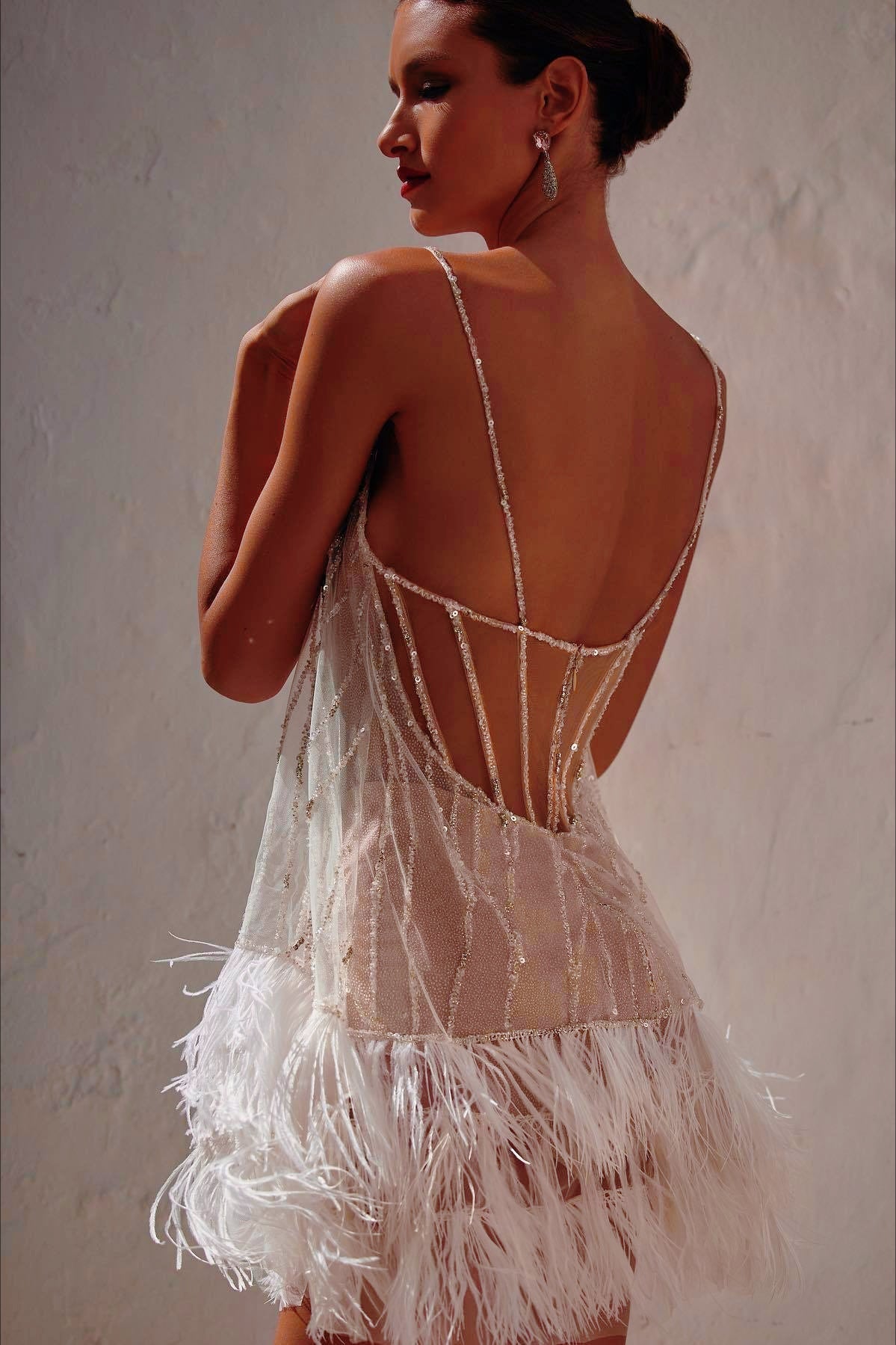 Tiered Fringe Sheer Slip Dress