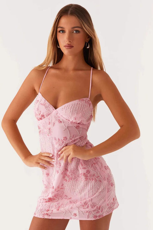 Sexy Backless Spaghetti Strap Sequin Dress