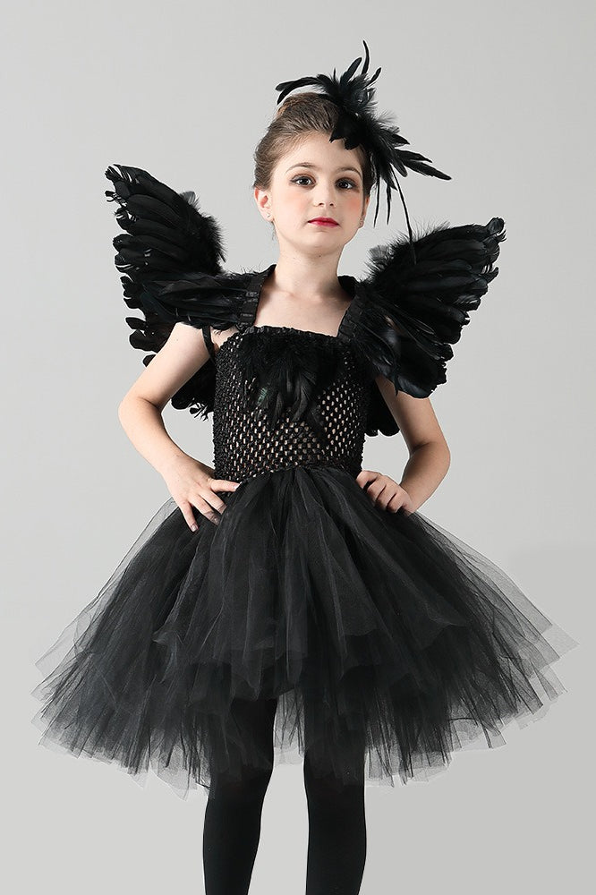 Black Swan Dress Kid Halloween Costume