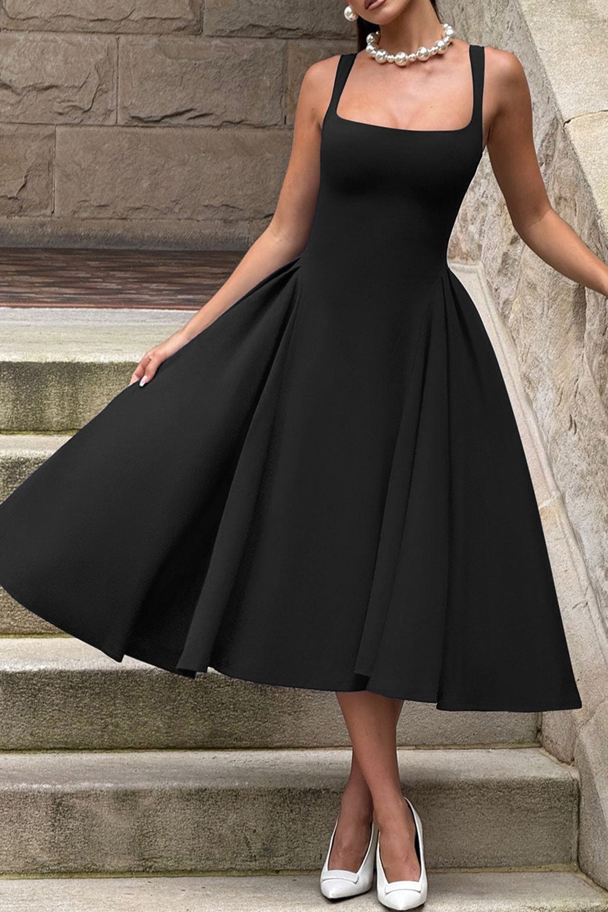 Sleeveless Cami Midi Work Dress