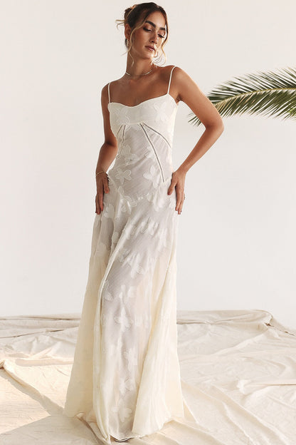Lace Tie-Strap Romantic Maxi Dress