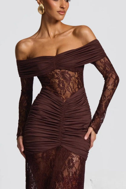 Sexy Lace Patchwork Mermaid Lace Dress