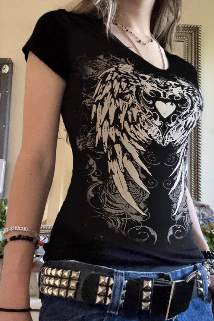 Y2K Wing Graphic Slim Fit T-Shirt