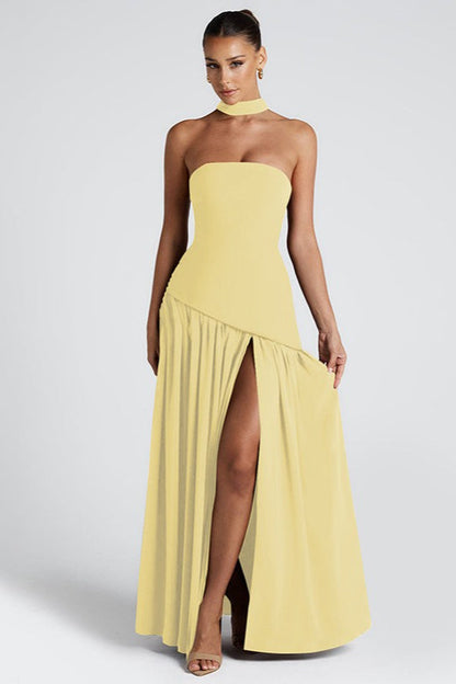 Elegant Strapless Ribbon Party Dress