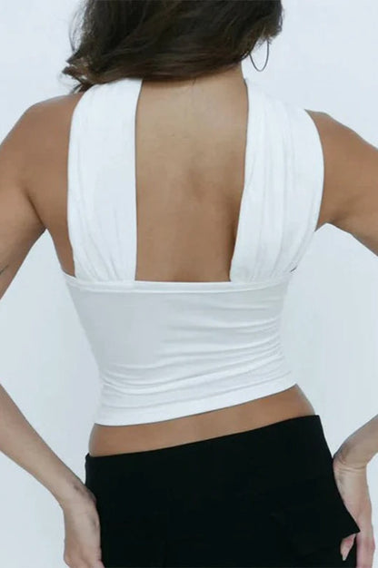 White Strapless Tube Crop Top