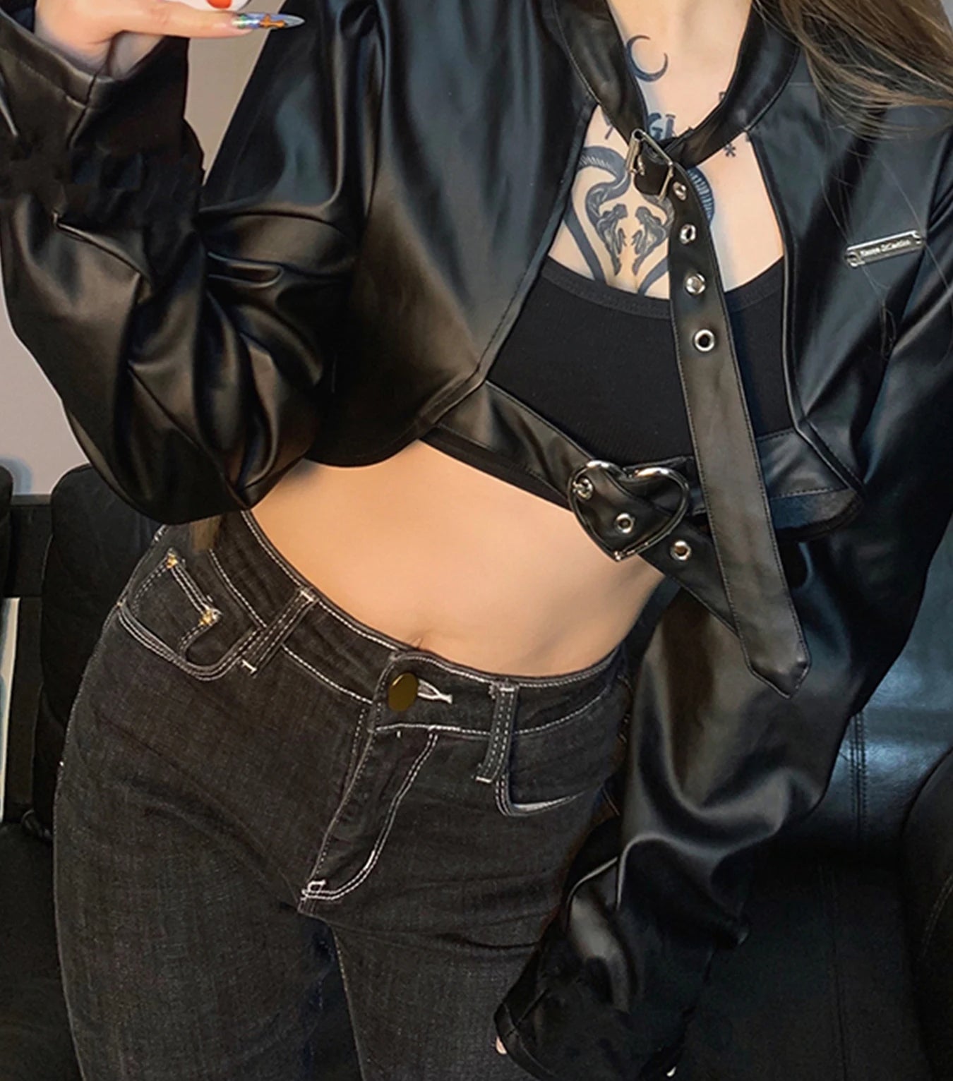 Locomotive O-Neck Cropped Jacket