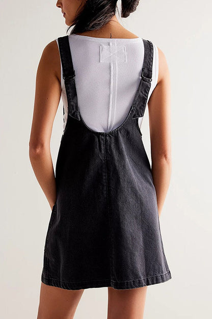 Mini Suspender Denim Dress