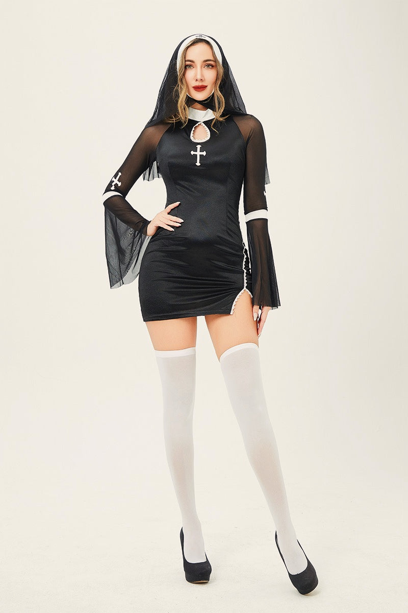 Halloween Horror Gothic Nun Cosplay Dress