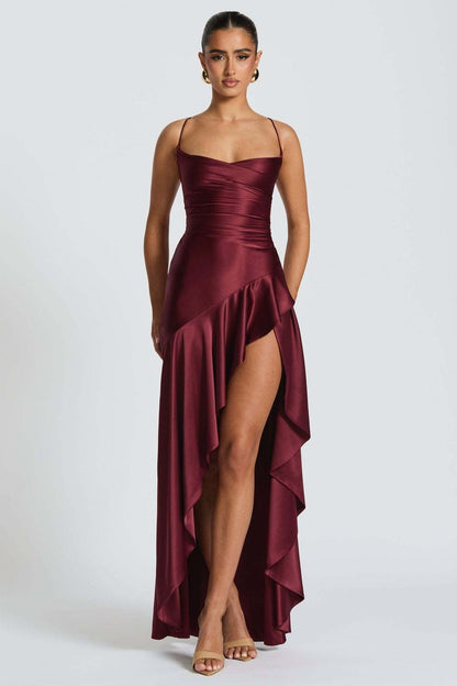 Asymmetric Spaghetti Strap Party Dress