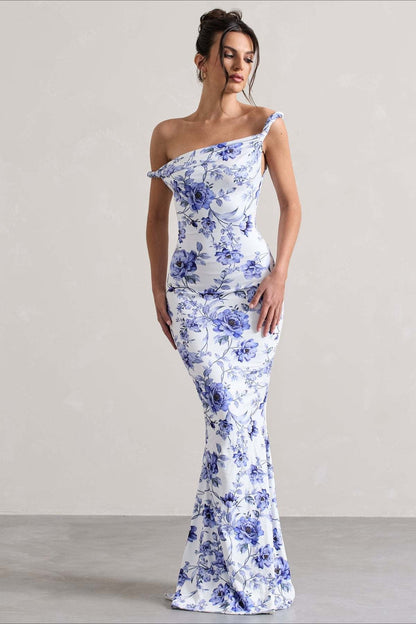 Print One-Shoulder Bodycon Party Dress