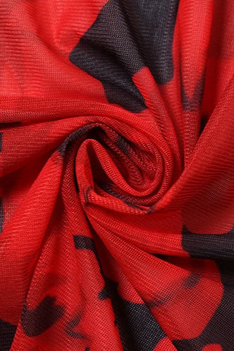 Ruched Low-Neck Floral Dress