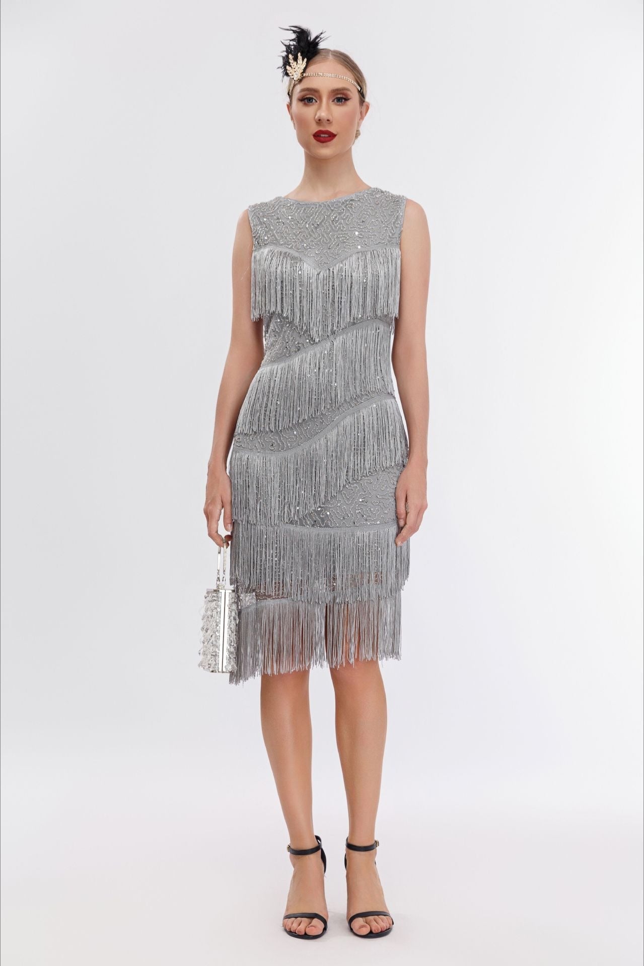 Vintage Beaded Fringe Party Dress