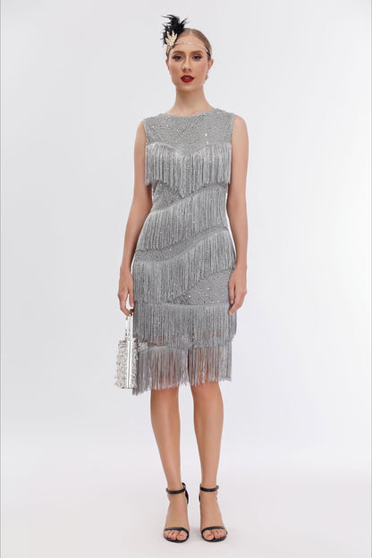 Vintage Beaded Fringe Party Dress