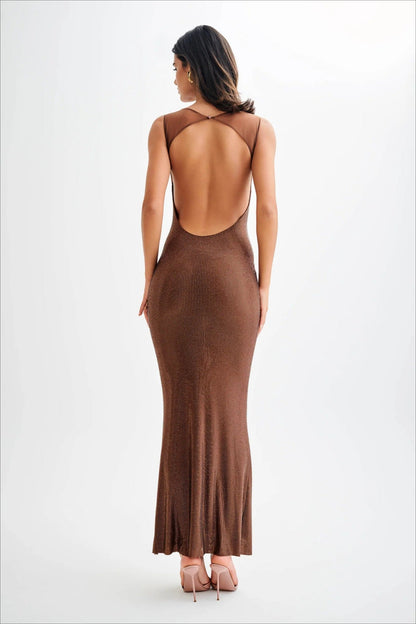 Crystal Low-Back Party Dress