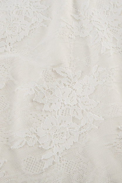 Sheer Ruched Split Cami Maxi Lace Dress