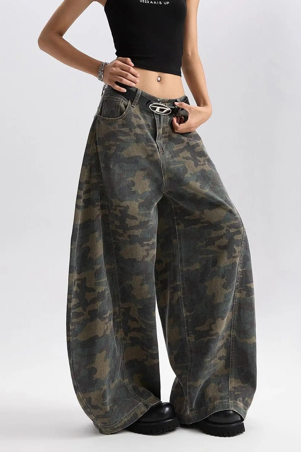 Retro Harajuku Camo Jeans