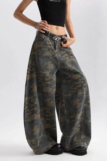 Retro Harajuku Camo Jeans