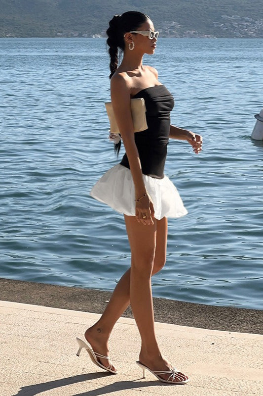 Strapless Peplum Party Dress