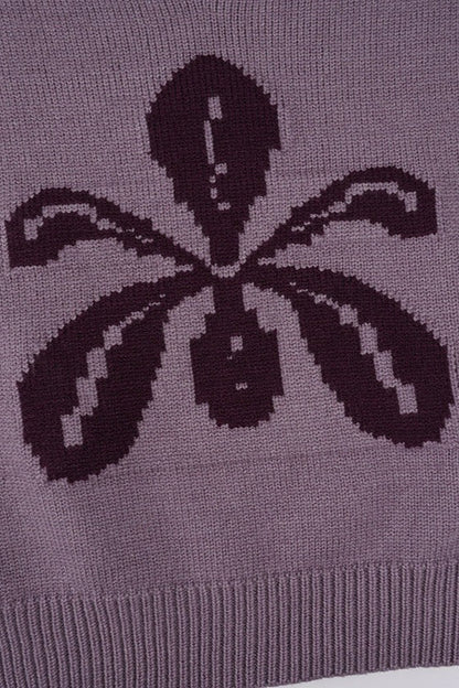 Relaxed Fit V-Neck Floral Sweater