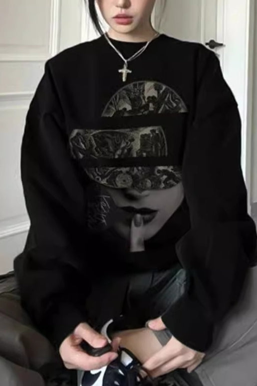 Y2K Street Style Letter Fur Hoodie