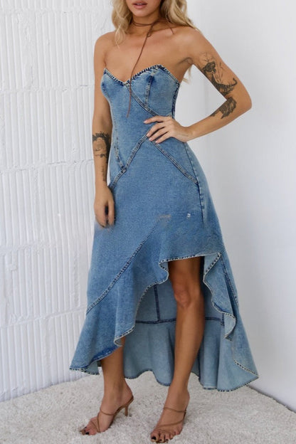 Strapless Bodycon Denim Dress