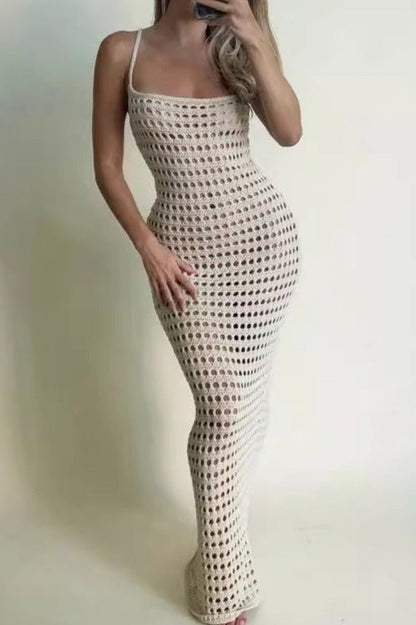 Solid Knit Tank Cover Up Casual Beach Sweater Dress