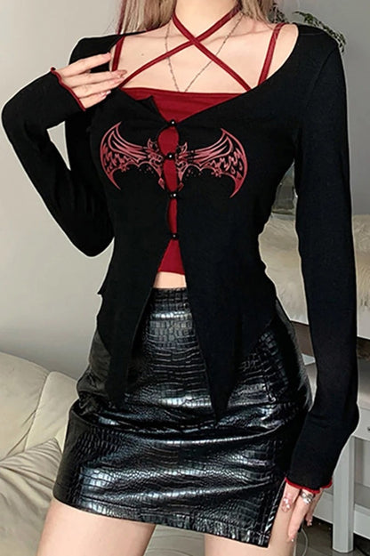 Gothic Bandage Layered T-Shirt