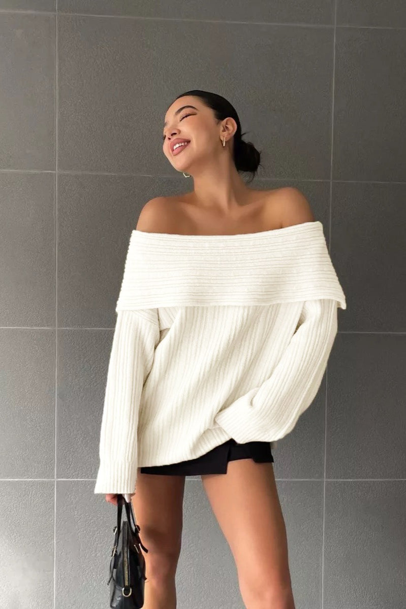 Bardot Neck Long Sleeve Sweater