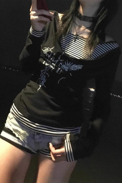 Y2K Street Layered T-Shirt