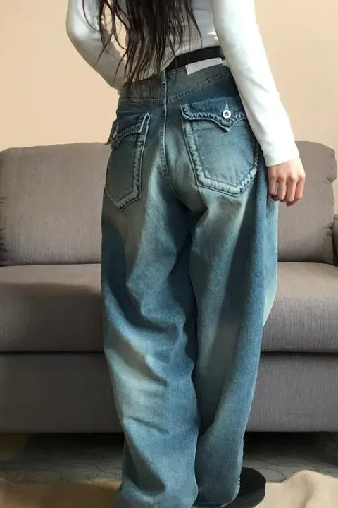 Retro High Waist Wide-Leg Jeans