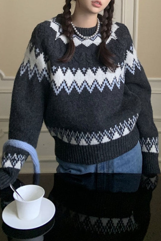 Slouchy Thick Knit Long Sleeve Sweater