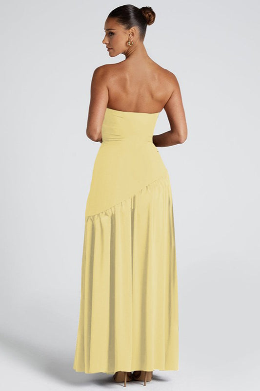 Elegant Strapless Ribbon Party Dress