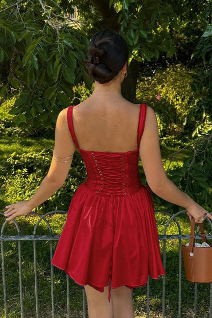 Spaghetti Strap Corset Waist Party Dress
