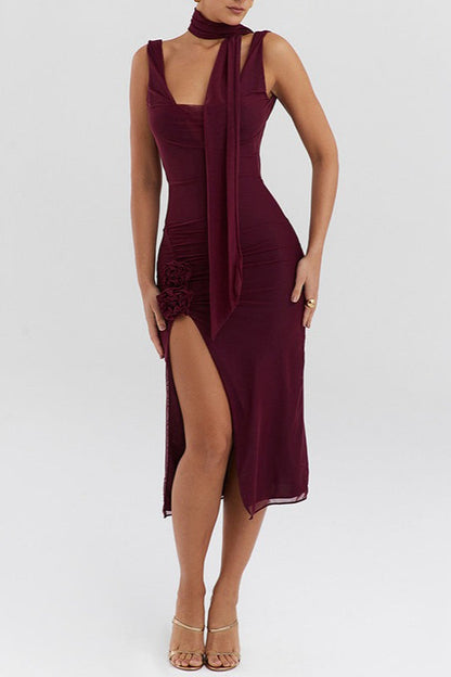 Allure Mesh Panel Slip Dress