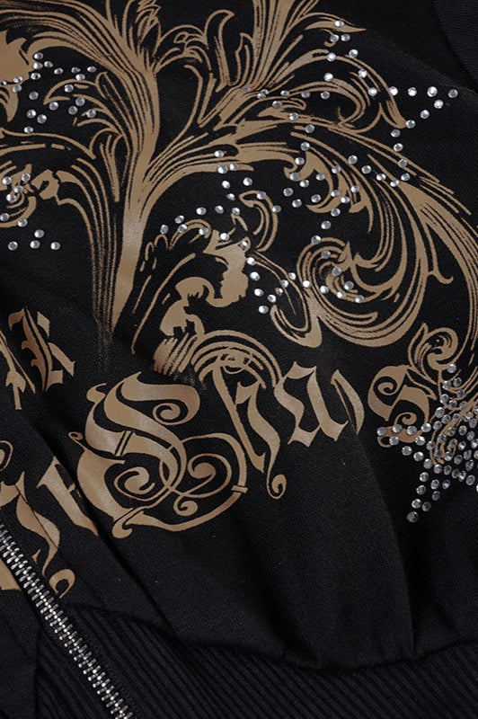 American Style Rhinestone Hoodie