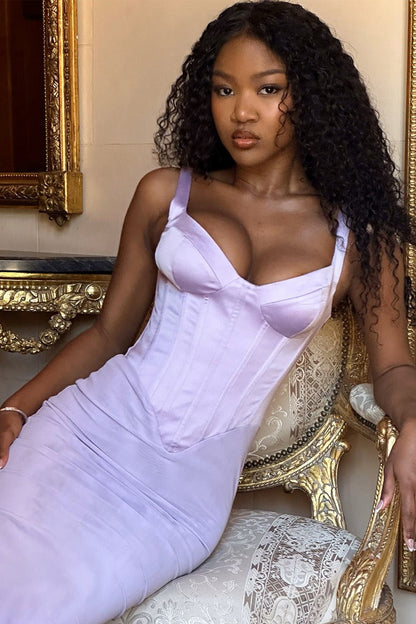 Spaghetti Strap Slit Party Dress