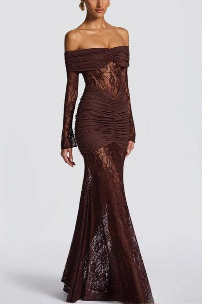 Sexy Lace Patchwork Mermaid Lace Dress