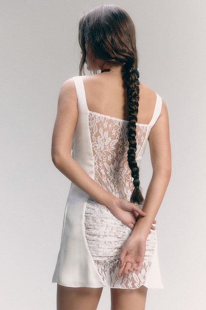 Backless Slim Fit Cami Mini Lace Dress