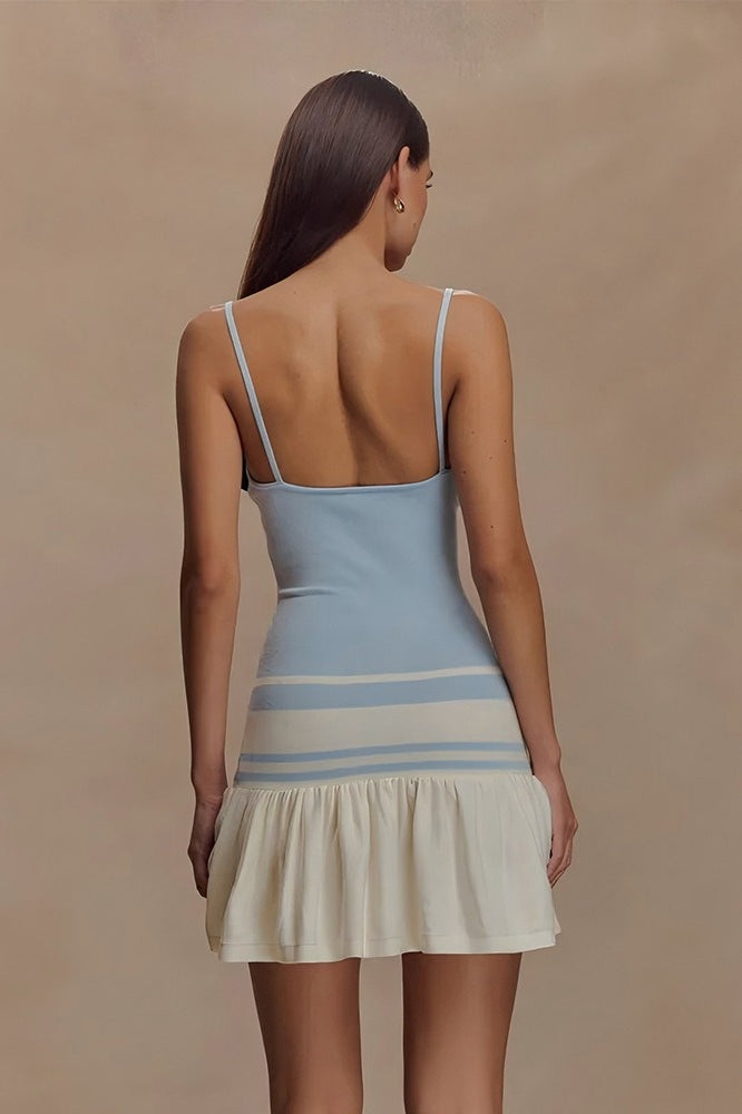 Sultry Color Block Slip Dress