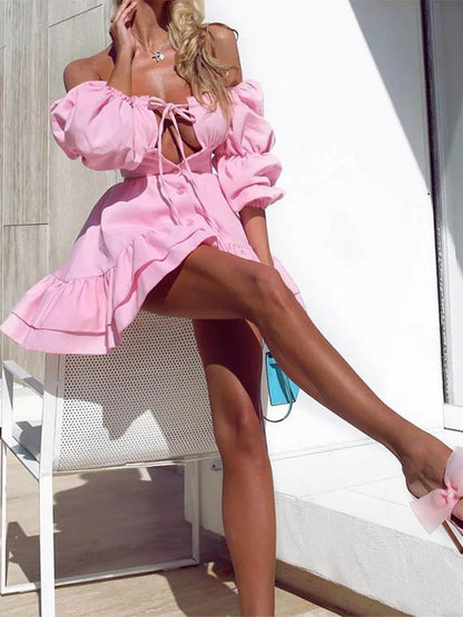 Tube Top Short Sleeve Club Midi Dress