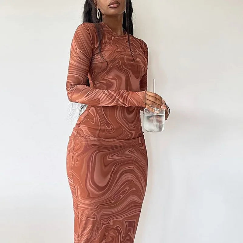 Satin Slip Bodycon Midi Dress