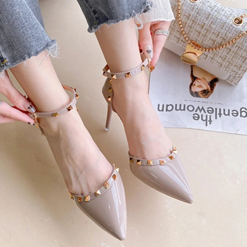 Full Toe Brand Designer Elegant Solid Color Large Size High Heel