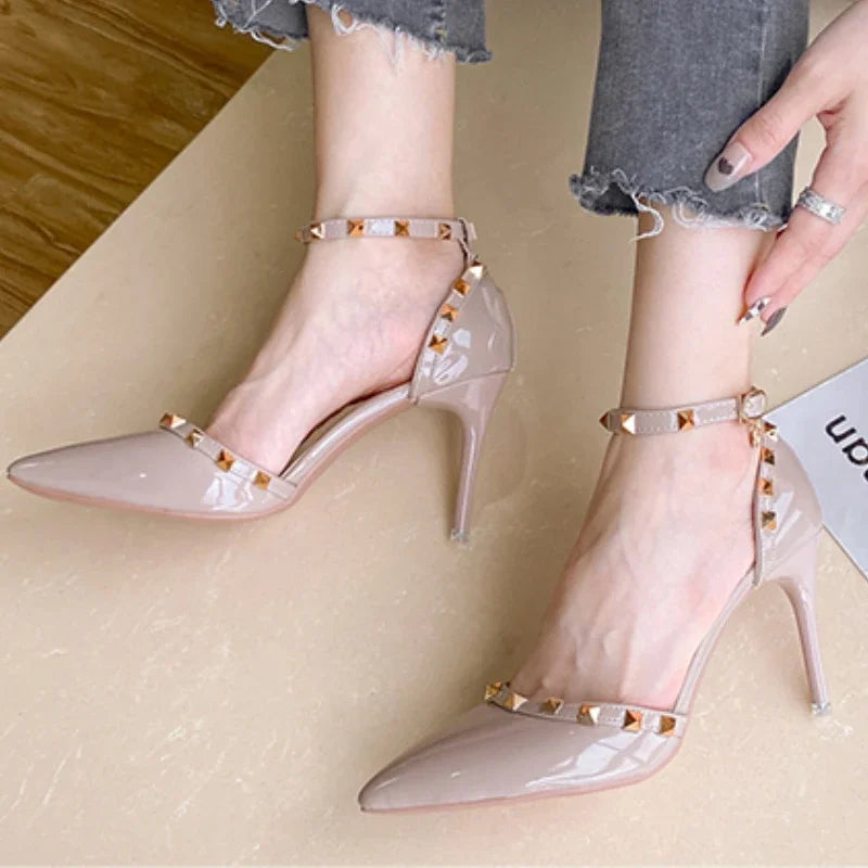 Full Toe Brand Designer Elegant Solid Color Large Size High Heel