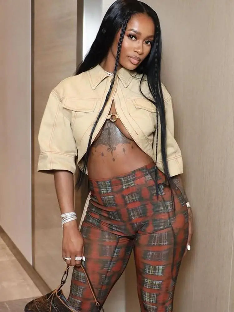 Hollow Lapel Harajuku Crop Jacket