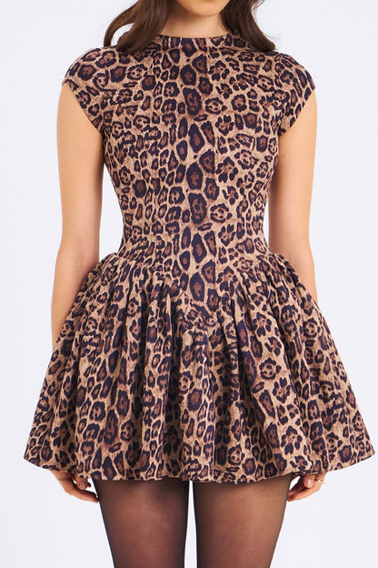 Flirty Leopard Backless Party Dress