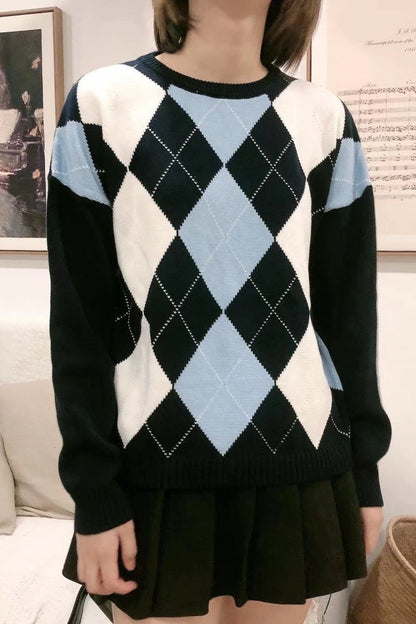 Preppy Slim Fit Knit Crop Sweater