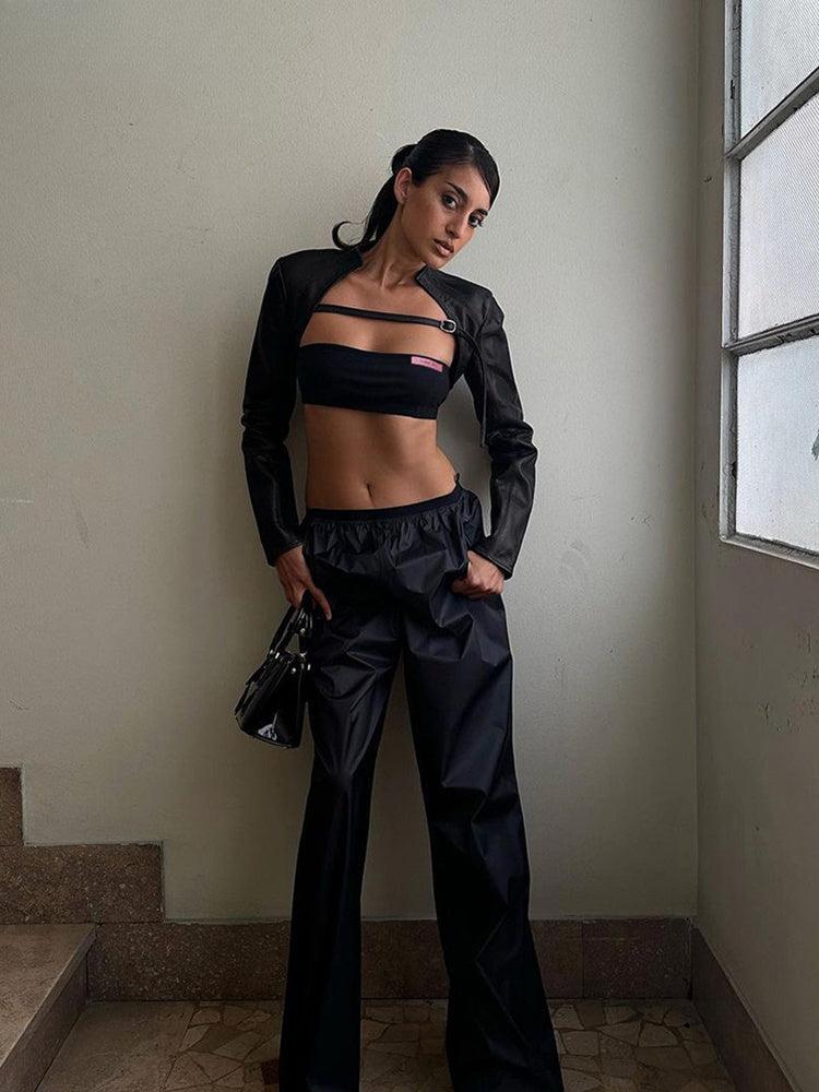 Extra Short Buckle Crop Jacket