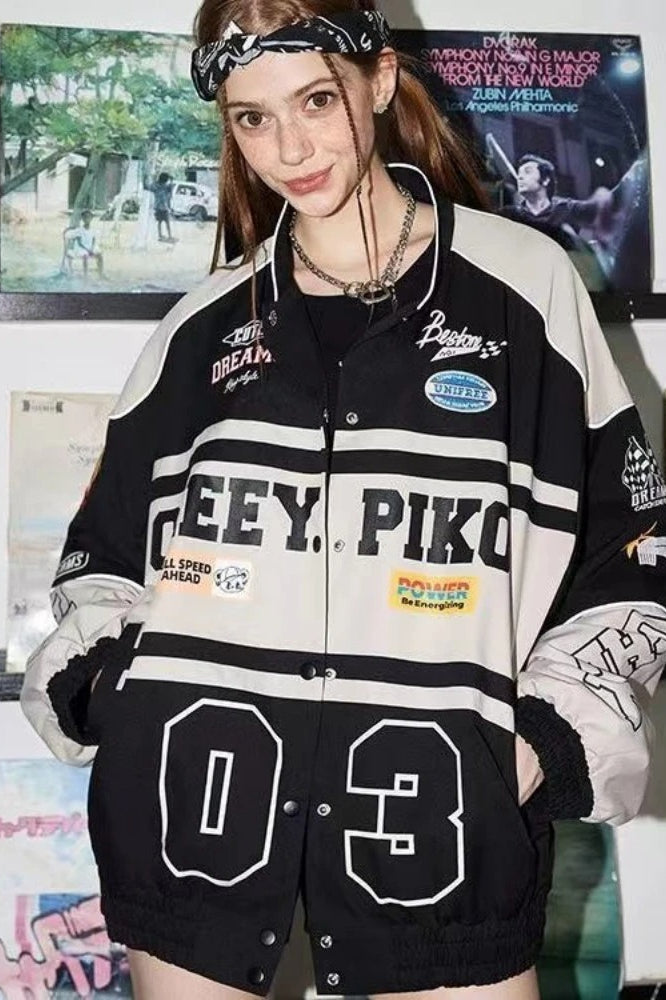 Retro Racing Baseball Bomber Jacket