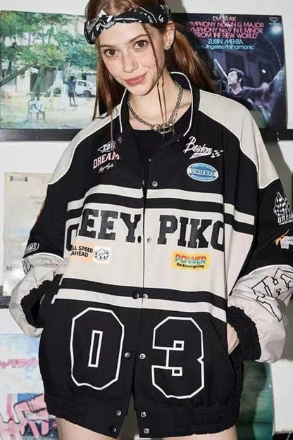 Retro Racing Baseball Bomber Jacket