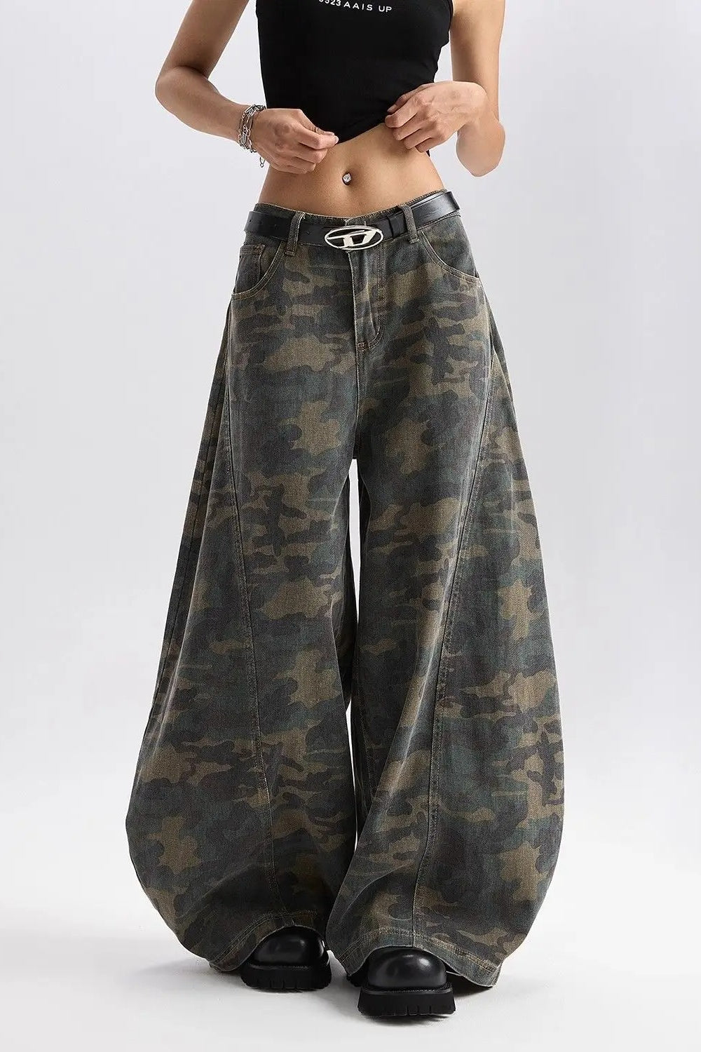 Retro Harajuku Camo Jeans